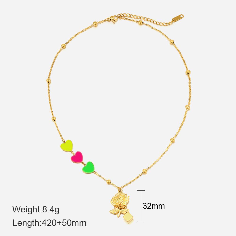 

Женское ожерелье с подвеской в виде розы, нишевый дизайн, высокое чувство цвета, любовь, ожерелье из нержавеющей стали 304 Stainless Steel