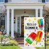 Sommer Gartenflagge 12x18 Zoll, Eis am Stiel Doppelseitige Kleine Jute-Flagge für Hof Außen Dekoration
