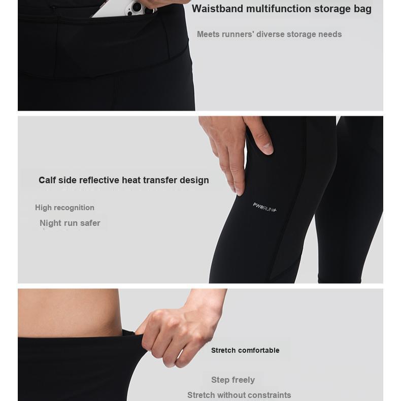 Saucony Running Training Series Knitted Stretch Slim Fit Sports Long Pants Men bottoms Black SC2240044B-BK01