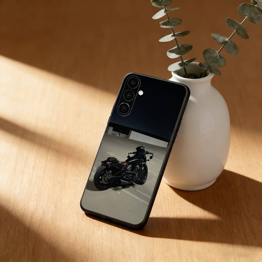Motorrad Scout Handyhülle Für Samsung Galaxy A91,80,73,72 ,71,53,52,32 ,31,22,21s,20,Weiche Schwarze Hülle