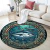Underwater Mechanical Fish Scene Round Area Rug Under Office Chairs Bedroom Living Room Home Decor