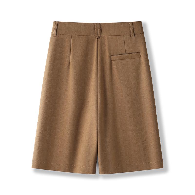Women's High-Waist Khaki Slimming Shorts - Spring 2025 Collection