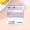 2# 0.45Mm 10Szt./Worek Ręcznie Robiony 100% Naturalny Jedwabny Sznurek Lina Z Nawlekaną Jedwabną Nicią Igła Końcówka Jedwab Do Tworzenia Biżuterii DIY