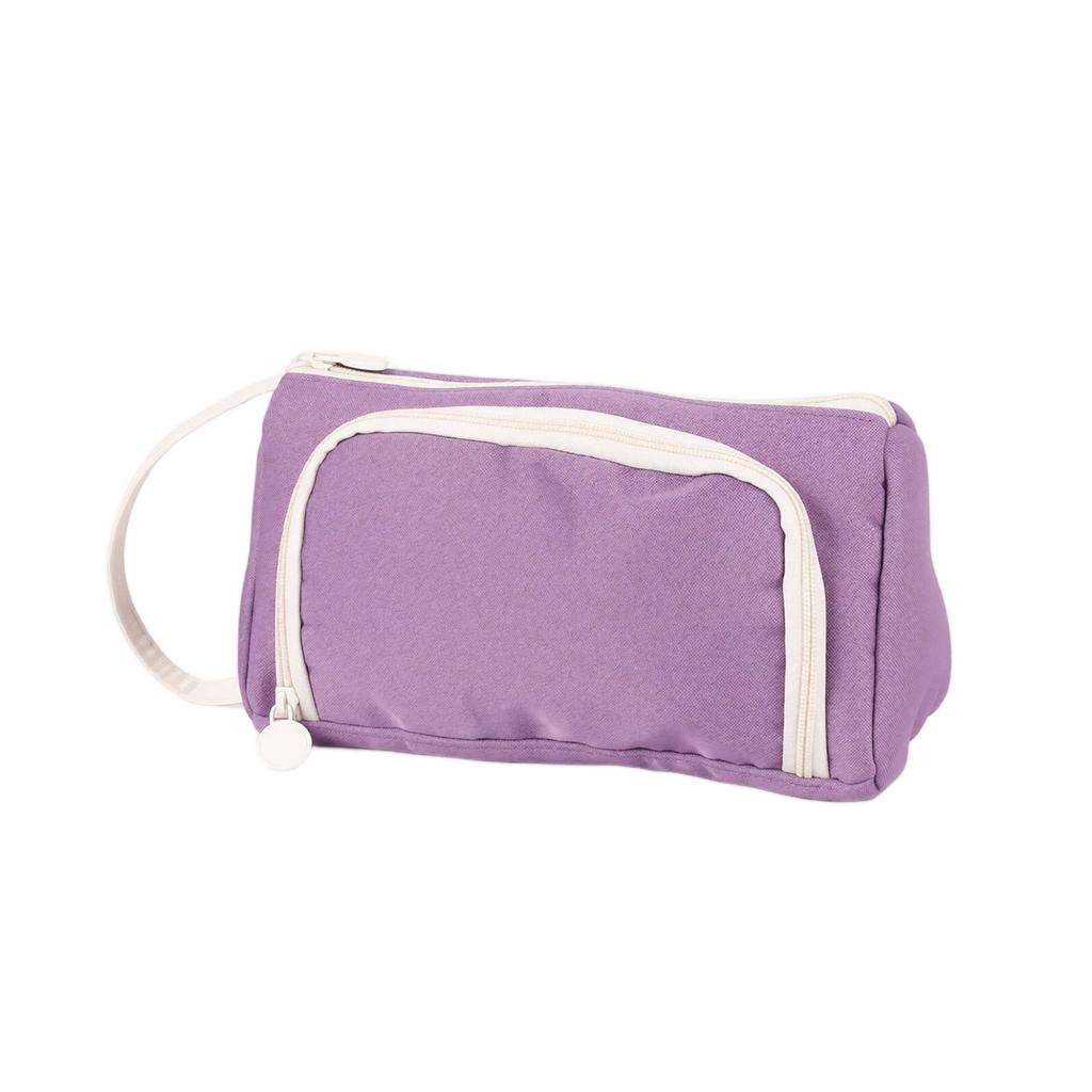 Triangular Twill Color Pencil Case Large Capacity Multipurpose Storage Bag for School Supplies