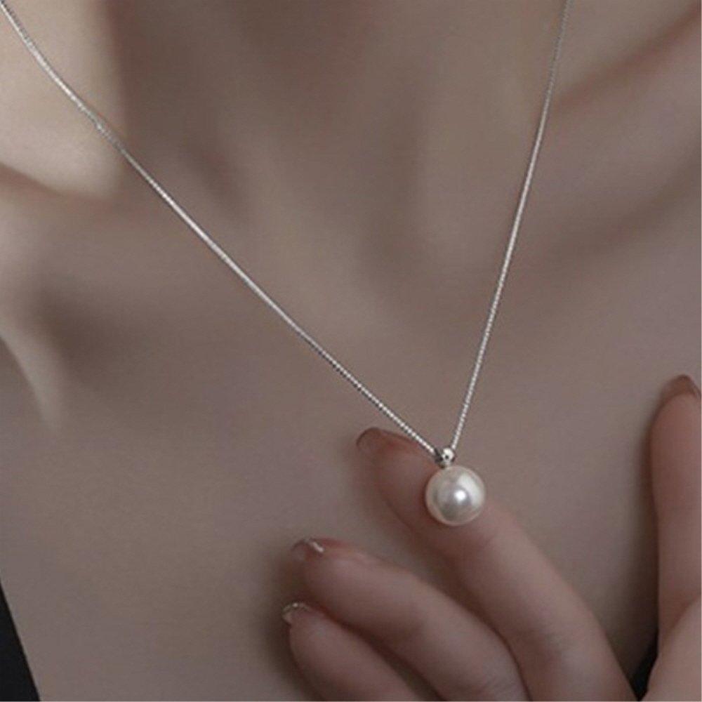 Women's Anniversary Pearl Round Bead Fashion Necklace