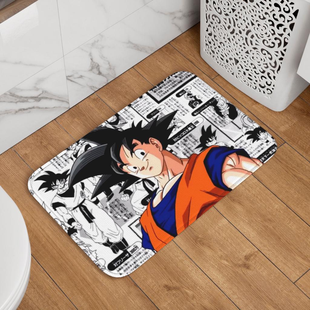 Custom Goku Anime Doormat Non-Slip Entrance Welcome Kitchen Bathroom Floor Door Mat Cute Cartoon Toilet Living Room Carpet Rug
