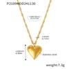 Qiong Yao 18K Gold Plated Stainless Steel Double Layer Heart Necklace with Water Ripple Chain