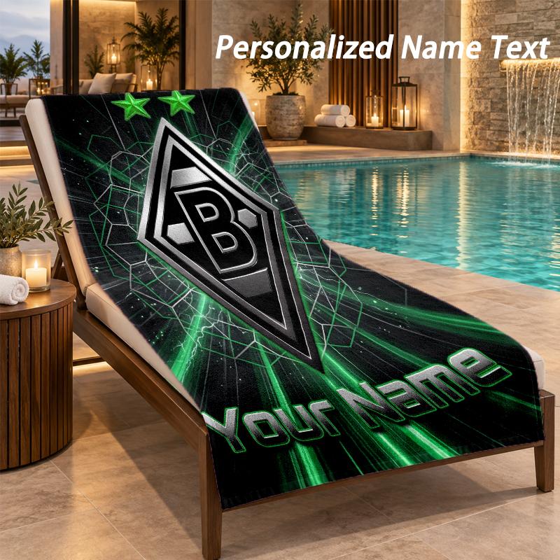 Custom Text Borussia Mönchengladbach Print Beach Towel Large Towel For Home Bathroom Beach