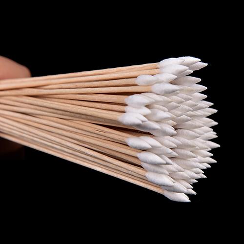 100Pcs Wood Pointed Tip Head Eyebrow Tattoo Cotton Swab Beauty Makeup Color Nail Seam Disposable Dedicated Dirty Makeup brush