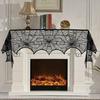 Halloween Tischdecke, Schwarze Spitze Spinnennetz Tischabdeckung, Gruselige Gotische Lampenschirm für Halloween Maskerade, Party, Esstisch Dekoration
