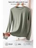 2025 Autumn Slimming Round Neck Silk Wool T-Shirt - Warm, Skin-Friendly, Solid Color