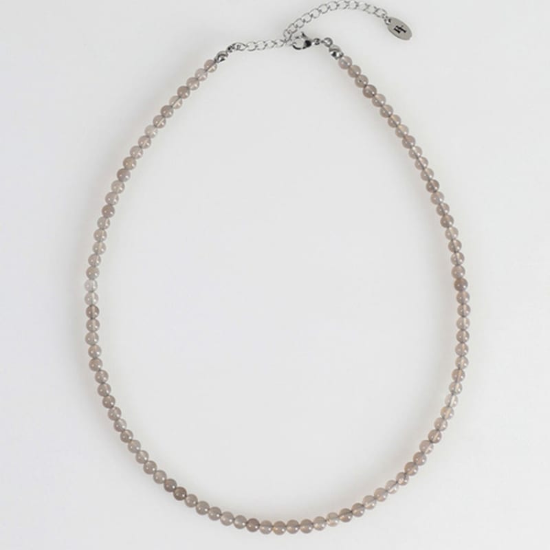 

BICYCLE TROPHY BT Gemstone Necklace 04 (4mm Agate) 45cm (men basic)
