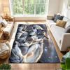 Wolf Family Under Stars Non-Slip Home Carpet Design for Office Decor Living Room Bedroom Gift