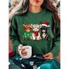Christmas Holiday Clothing for Women New Highland Cow Christmas Dress Printed Round Neck Loose Long-sleeved T-shirt