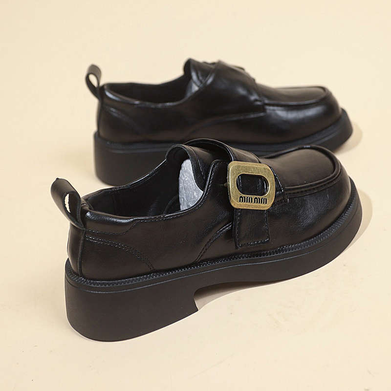 Small Leather Shoes Women's British Style New Spring and Summer Versatile Skirt Black Jk Single Shoes Commuter Soft Sole