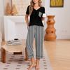 Women Casual Fashion Printed Round Neck Loose Short Sleeve T Shirt and Seven Points Pants Homewear Set Comfortable Soft Fabric