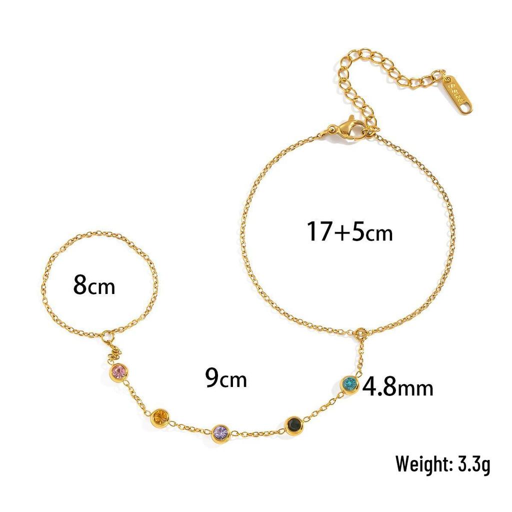 Gold-Plated Double Layer Thin Chain Stainless Steel Hand Chain Jewelry