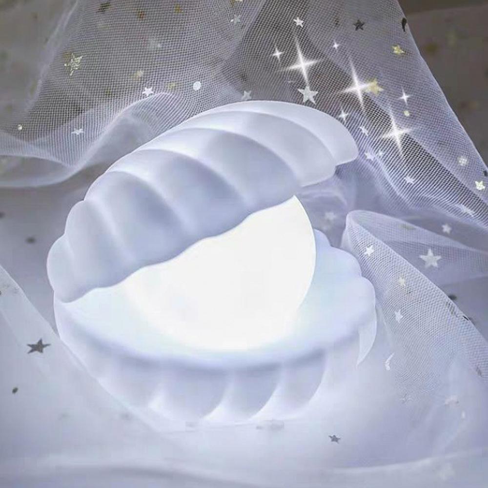 

Новый керамический корпус с жемчугом, светодиодный ночник, стример, сказочная ракушка, скандинавский ночник, прикроватный домашний декор, ночники для спальни белый