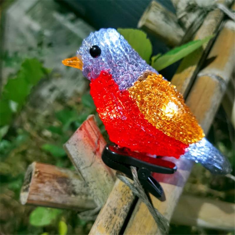 LED Solar Acrylic Bird String Lights - Outdoor Festive Decoration for Courtyard and Christmas Trees