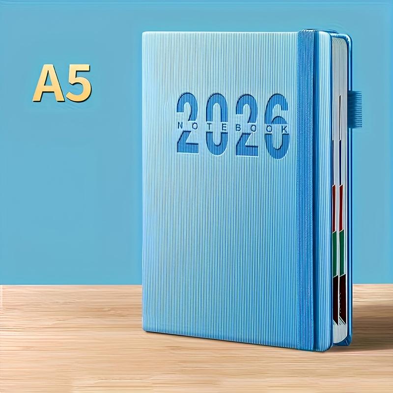 2026 Tages-Monatsplaner Mit Farbigen Monatsmarkierungen Hardcover Leder Tagesplaner 400 Seiten Datiert Für Tägliche Planung