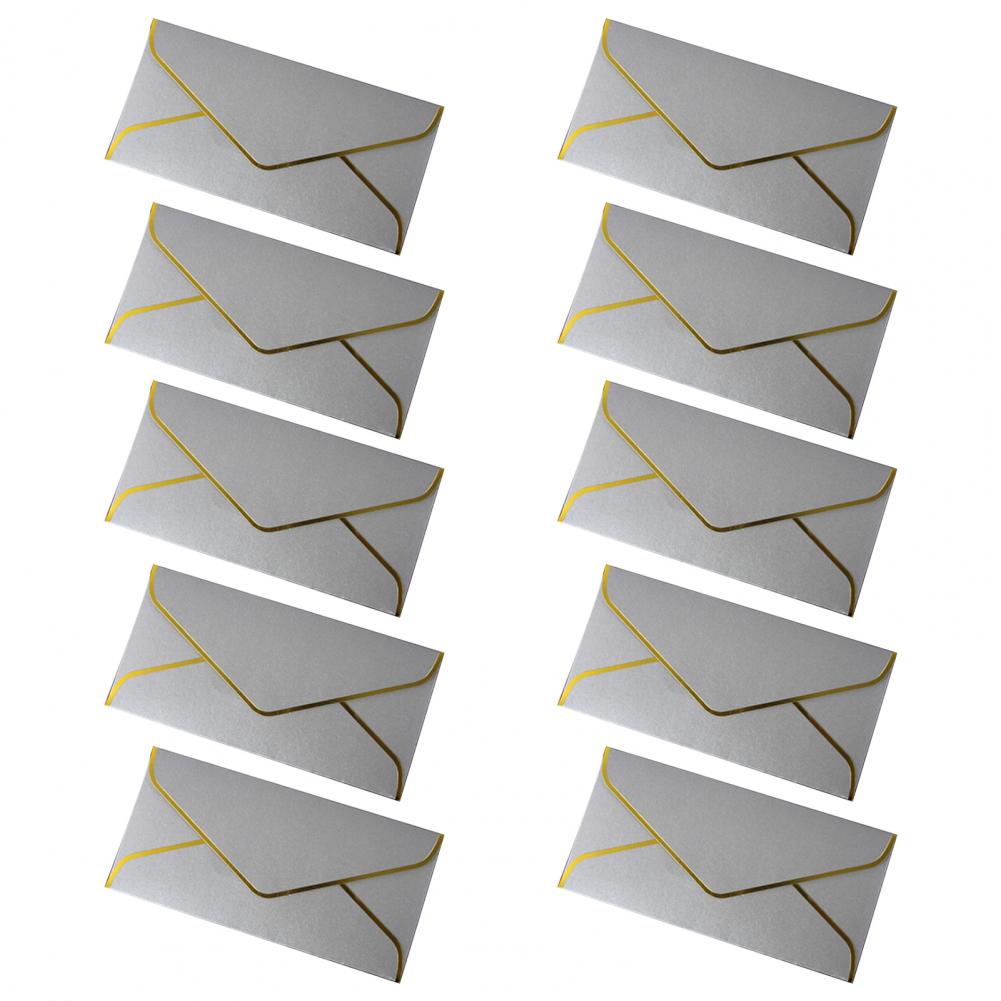 Greeting Card Envelopes Elegant Golden Border Envelope Set for Office Events 10 Pack Luxury V Flap Quick Seal for Mailing