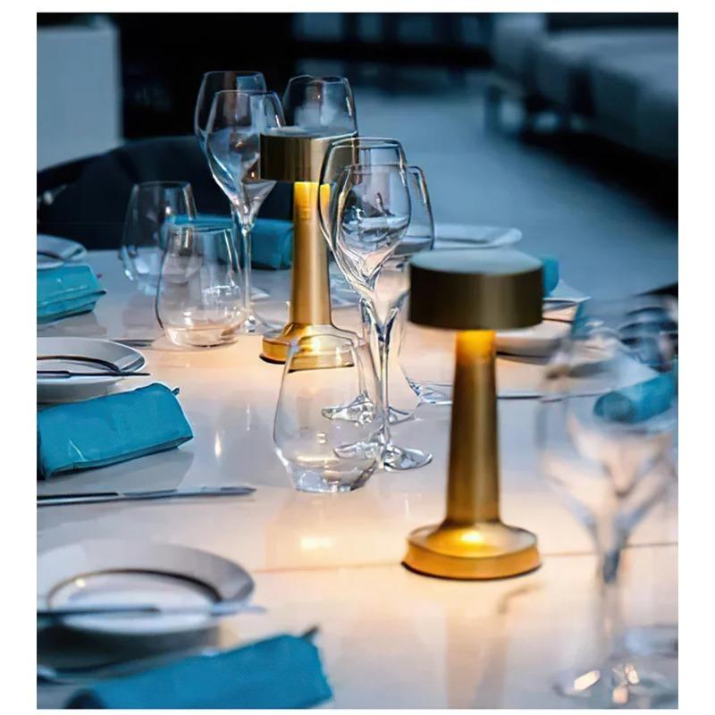 Portable LED Table Lamp, 3-Levels Brightness Metal Desk Lamp 3 Color Touch Control Rechargeable Night Light USB Outlet Extender Lamp Bedside Lamp