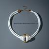 Two-Tone Braided Rope Necklace Adjustable Knotted Necklace Adjustable Choker Necklace  Party Outfit
