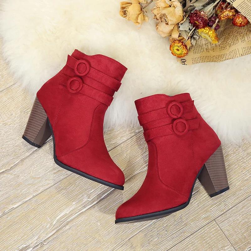 Boots Women Winter  New Ankle Boots for Women High Heel Women Fashion Zipper Platform Boots