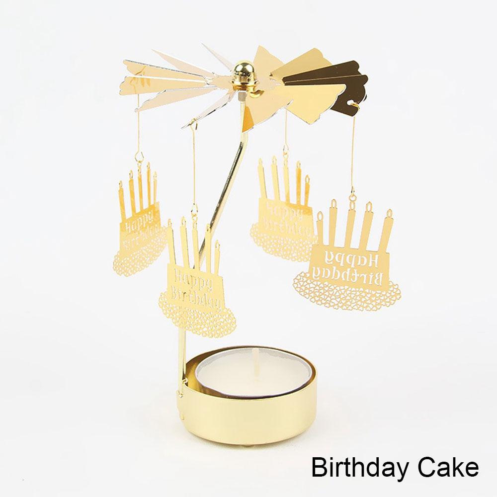 Revolving Lantern Home Decor Candle Holders Wedding Decoration Accessories Candlesticks For Candelabro Centerpiece Vintage