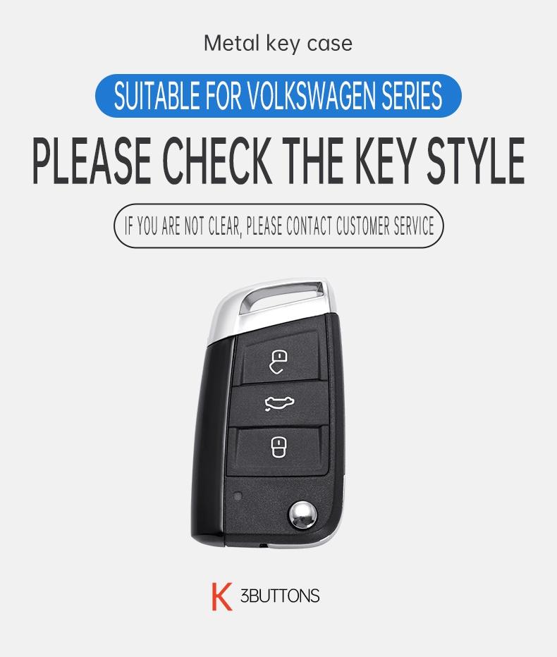 For VOLKSWAGEN VW New Zinc Alloy Leather Car Smart Remote Key Case Cover Protector Holder Shell for VW Volkswagen Passat 2017 Ke