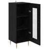 Sideboard Black Oak Effect 34 X 34.5 X 90 Cm Engineered Wood