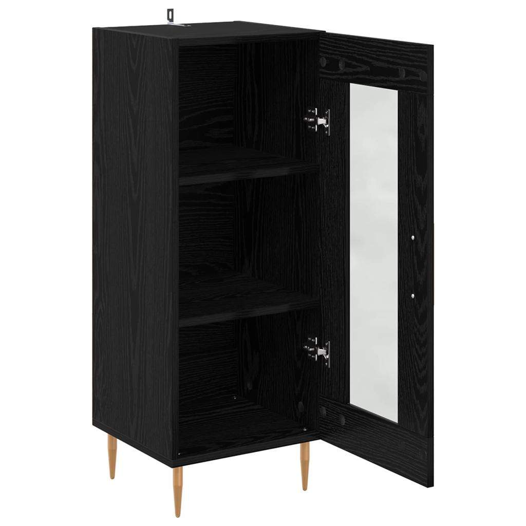 Sideboard Black Oak Effect 34 X 34.5 X 90 Cm Engineered Wood