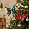 Handmade Sequin Butterfly Christmas Pick Glitter Holiday Artificial Butterfly  Wedding Decor