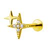 G23 Titanium Threadless Piercing16G/18G/20G  Heart Shape Flower Push Pin Labret Lip Ring Stud Piercing Earring Zircon