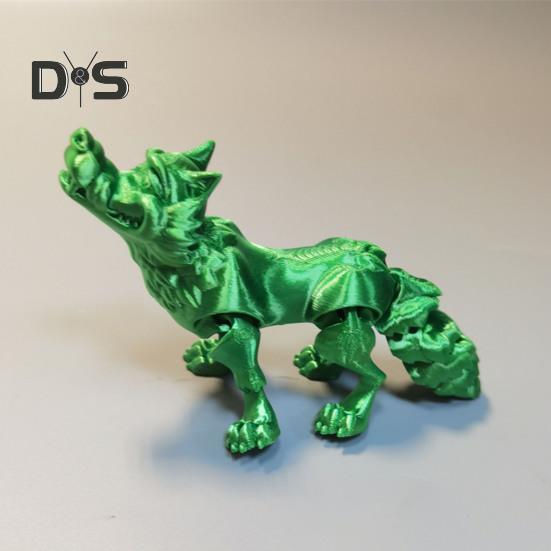 Figura de Lobo Impresa en 3D Accesorio de Fotografía Aspecto Realista Color Vibrante Estatua de Lobo Animal Juguete para Aliviar el Estrés para Adultos Niños