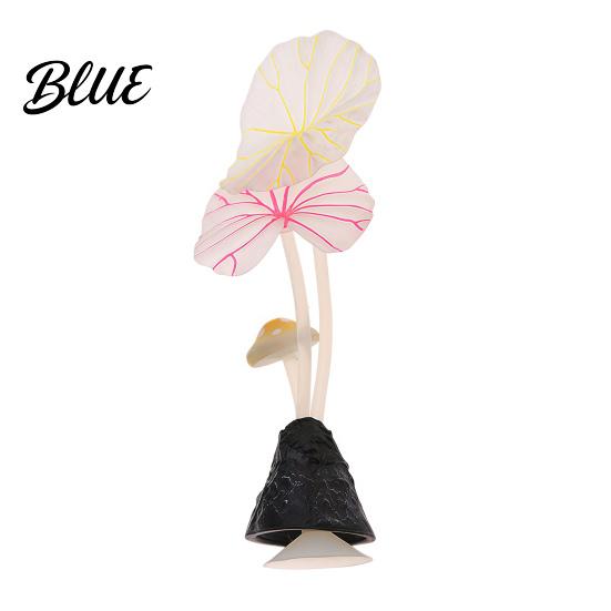 Lotus Leaf Fish Tank Accessory Aquarium Artificial Plant Ornament, Soft Silicone Leaves, Suction Cup Glow Decor in The Dark Safe for Shrimp