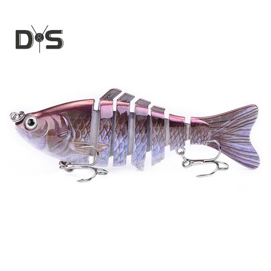 

10CM/15.3G многосочлененная рыболовная приманка с крючками, реалистичная 7-секционная пластиковая искусственная приманка для пресноводной и соленой рыбалки D