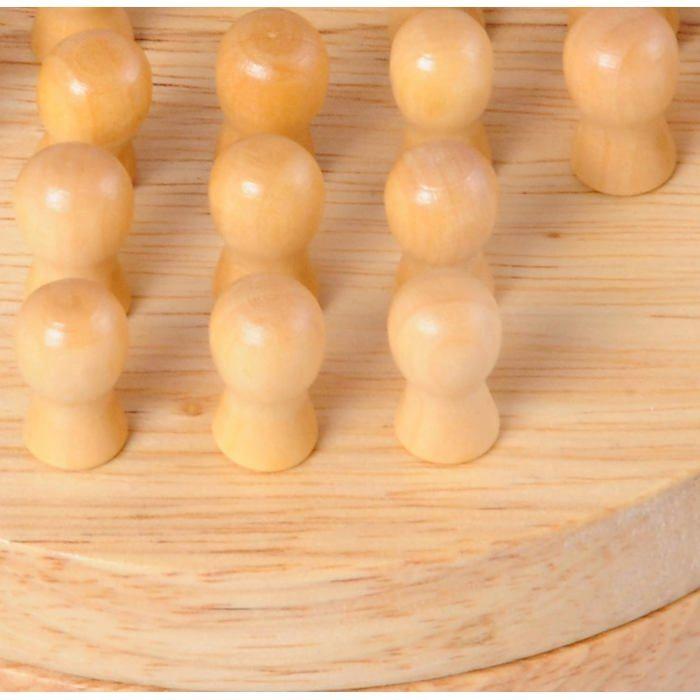 Board Game - ENGELHART - Wooden Round Solitaire - 1 or More Players - 15 Min