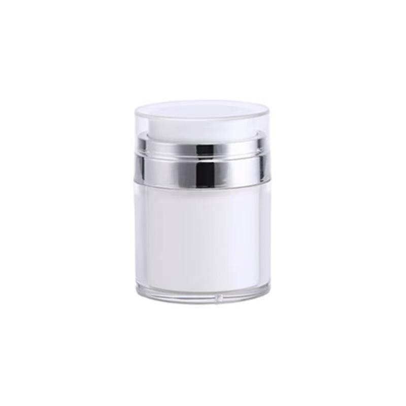 Silver 15ml50ml Acrylic Vacuum White Pump Bottle For Cream And Lotion