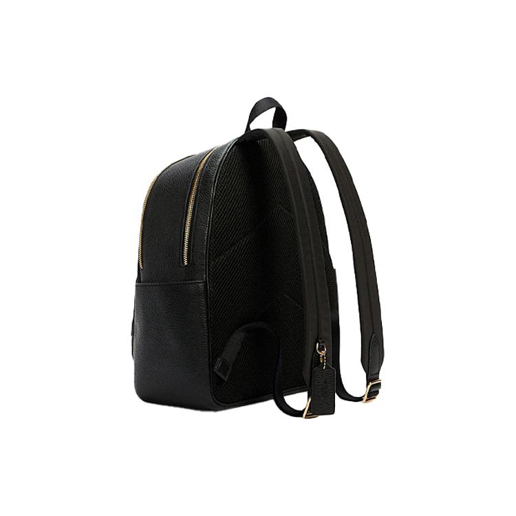 COACH Court Leather Backpack Large Women's Black 5666-IMBLK