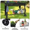 Raised Garden Planter Beds with Wheels Legs Large Planters Box for Indoor Outdoor Plants Metal Galvanized Elevated Rectangle He