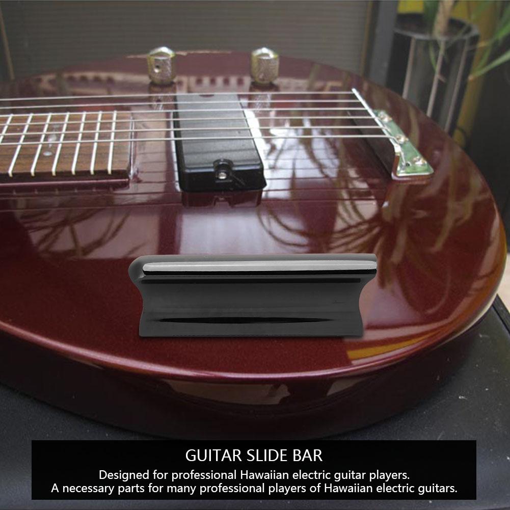 Hawaiian Metal Pearse Guitar Slide Tone Bar for Stringed Instruments(Black)