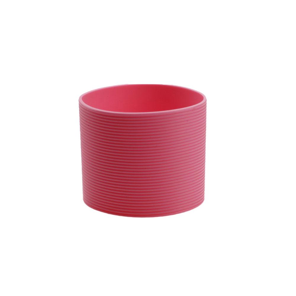 Silicone World 6CM Silicone Heat Insulated Cup Sleeve Stripes Non-slip Wraps For Glass Cup Sleeve Water Bottle Kettle Cover
