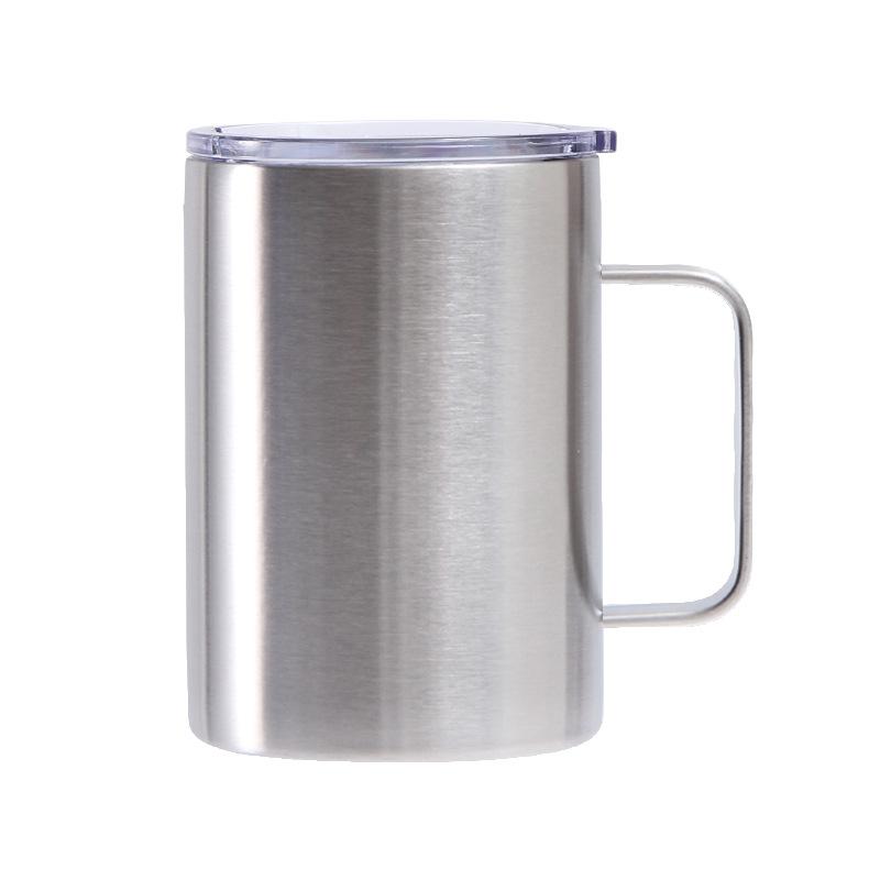 

Эксклюзивная кружка с ручкой 16 унций, офисная кружка из нержавеющей стали 304, кофейная кружка с цветным напылением 16oz серебряный