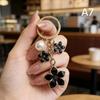 Lovely Cherry Blossom Keychain Three Flower Pendant Key Ring Fashion Bag Accessory for Girls Birthday Gift School Bag Decor