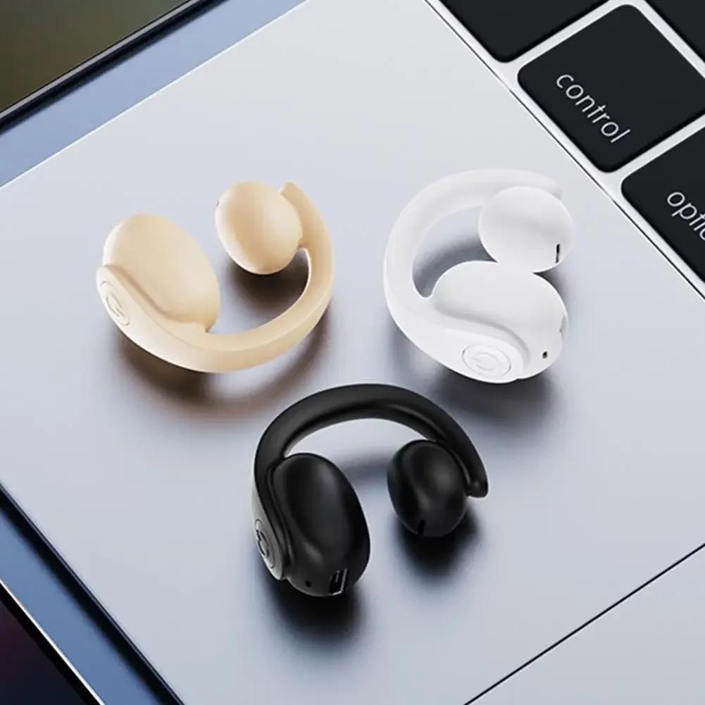 Bluetooth 5.4 Einzel-Ohrhörer Ohrclip Schmerzfreies Tragen Sport-Headset mit HD-Mikrofon Low-Latency-Ohrhörer