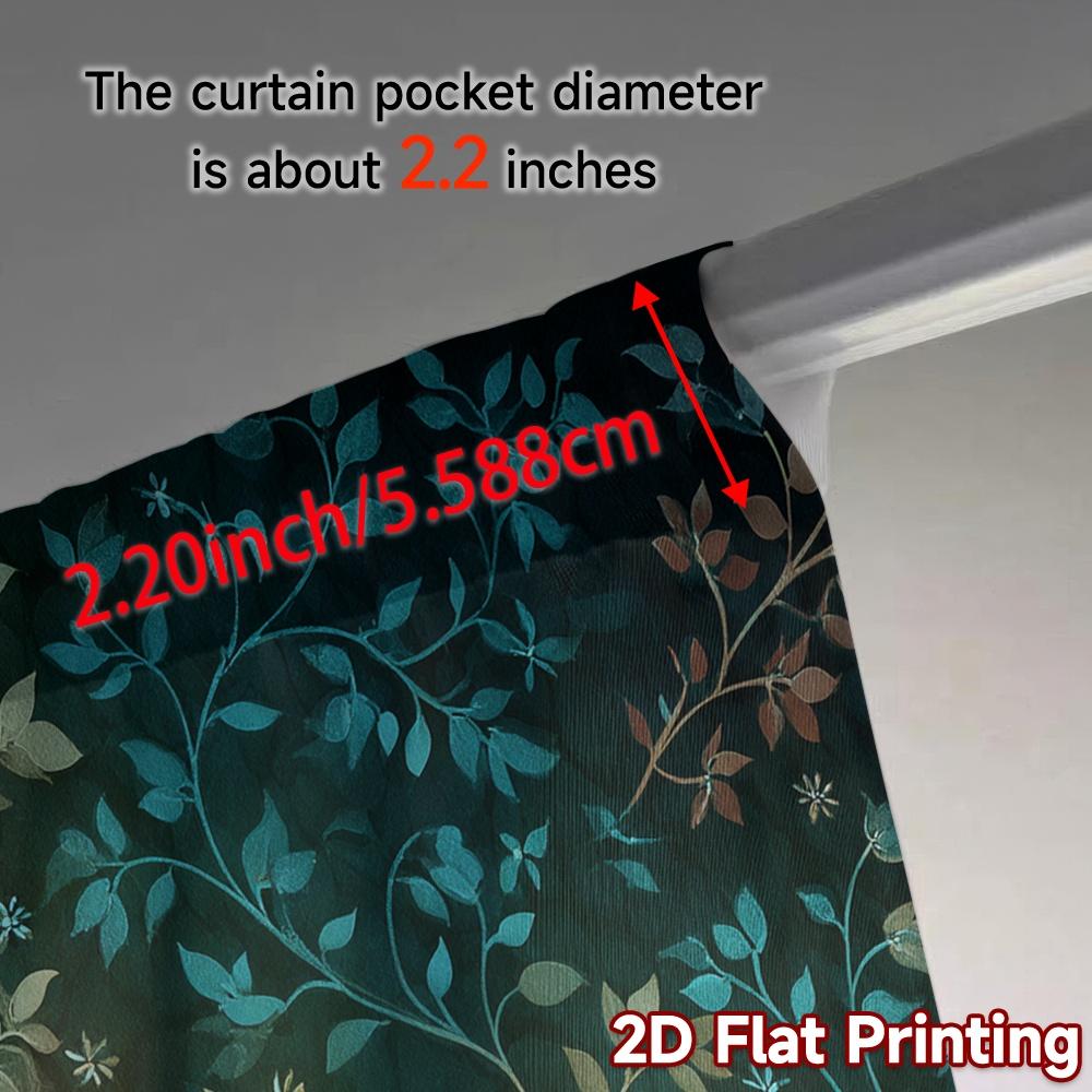 Set Of 2 Flat Printing Curtains Without Rod Floral Leaves Design April Fools Is Day Festival Fashion Semi Curtain Light Filtering Made Polyester