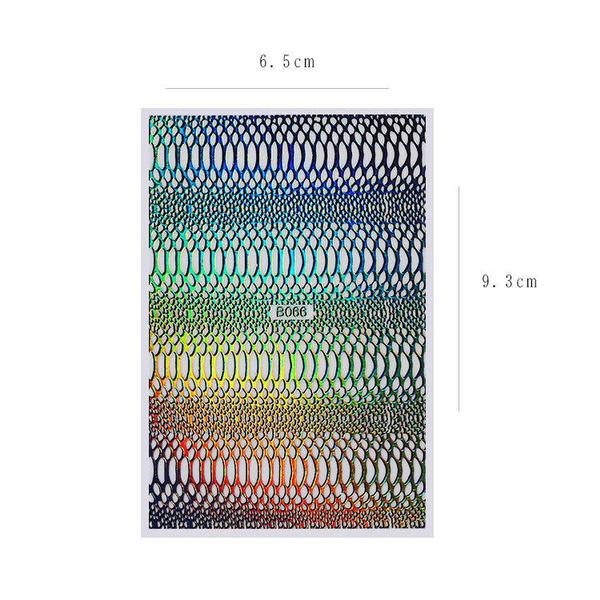 12Pcs 3D Laser Holographic Snake Skin Design Adhesive Nail Stickers Decals Nail Decorations