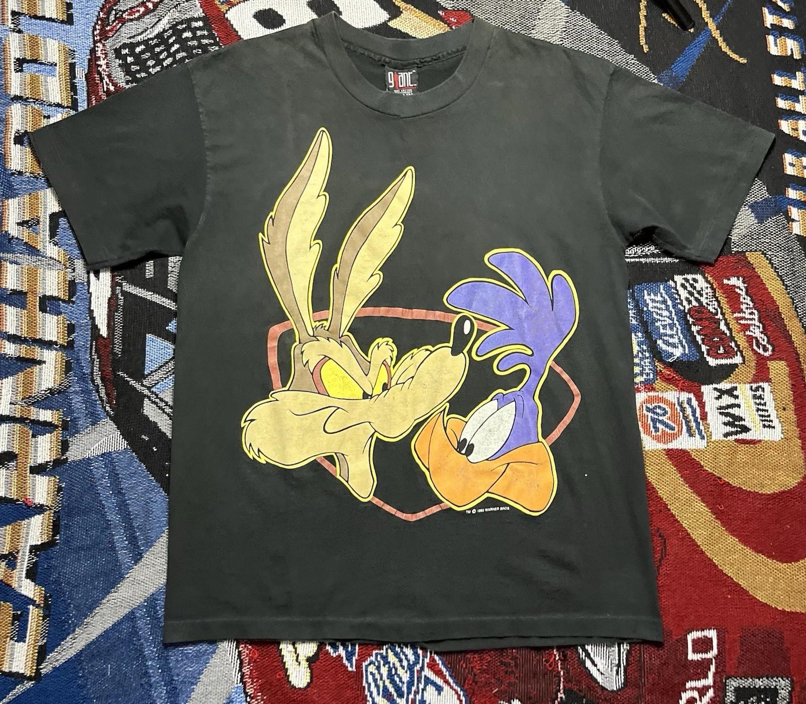 Vintage Wile E Coyote Road Runner Shirt Looney Tunes Giant USA XL 90s 1993 READ 3XL