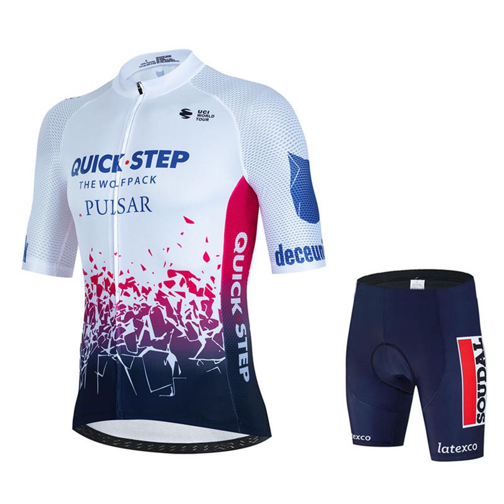 2026 Soudal Quick Step Team Cykeltröja Set Sommar Cykel Andningsbar Herr MTB Cykelkläder Maillot Ropa Ciclismo Uniformer Dräkter